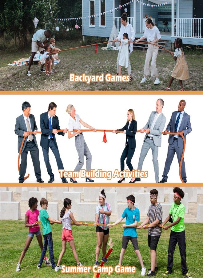 MrCarbon 40FT Tug of War Rope,Tug a War Rope,Tug of War Rope Adult with Cotton Rope,10 Medals,2 Flags,Whistle,Ribbon and Storage Bag,Orange ,Field Day Games,Outdoor Games,Family Reunion and Team Building Games - Image 5